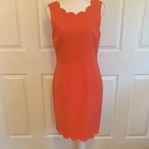 J. Crew Scalloped Edge Red Dress - Picture 1 of 7